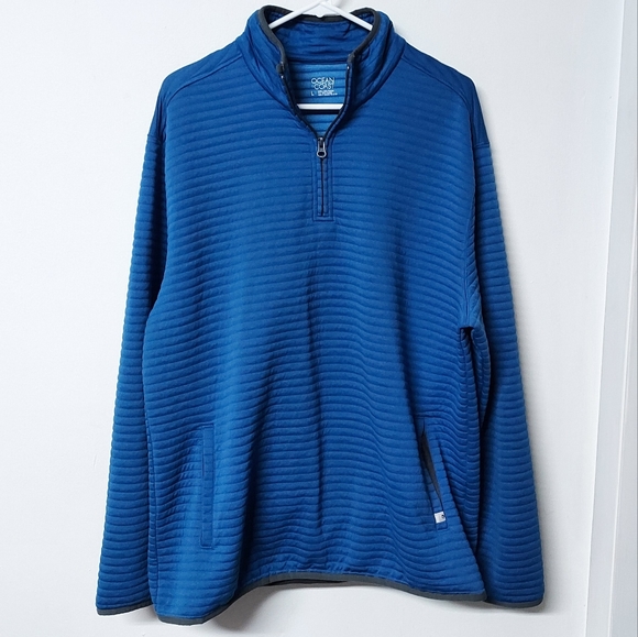 🌊 Ocean and Coast ocean kangaroo ribbed pocket sweater Unisex Men's L - Picture 1 of 3